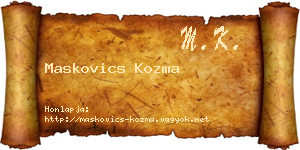 Maskovics Kozma névjegykártya